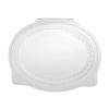 Embalagem de plástico OPS transparente oval com tampa 375 ml. - G375 -  160x128x46 mm (vista da planta)