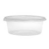 Barquette OPS transparent ovale de 750 ml avec couvercle 188x153x65 mm. - G 750 (vue en élévation)