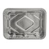 Embalagem de alumínio retangular com borda ondulada 187x137x33 mm - D 650 MM (vista da planta)