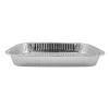 Envase de aluminio rectangular con borde rizado 282x185x37 mm - ref.: D 1500 (vista lateral) Envase de aluminio rectangular con borde rizado 282x185x37 mm - D 1500 (vista lateral)