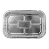 Envase de aluminio rectangular con borde rizado 282x185x37 mm - ref.: D 1500 (vista planta) Envase de aluminio rectangular con borde rizado 282x185x37 mm - D 1500 (vista planta)