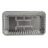 Embalagem de alumínio retangular com borda ondulada 207x117x45 mm - D 750 (vista da planta)