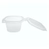 Embalagem de plástico PP transparente retangular 124x106x49 mm. - GCP 250 (vista superior aberta)