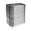Barquette rectangulaire en aluminium avec bord roulé et rebord relevé 175x175x44 mm - CE 650 (vue oblique)