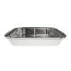 Rectangular aluminum foil container with rolled rim and raised edge 240x188x35 mm - E 1180 (elevation view)