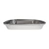 Rectangular aluminum foil container with rolled rim and raised edge 285x188x35 mm - E 1500 (elevation view)