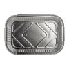 Rectangular aluminum foil container with rolled rim and raised edge 285x188x35 mm - E 1500 (plan view)