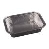 Rectangular aluminum foil tray with crimped edge 159x119x35 mm - D 395 (oblique view II)