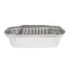 Rectangular aluminum foil container with rolled rim and raised edge 152x107x32 mm - E 380 (elevation view)