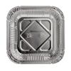 Square aluminum foil container with crimped edge and raised rim 157x157x32 mm - E 470 (plan view)